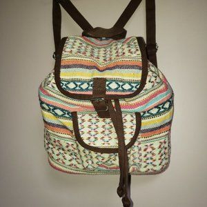BOHO MULTICOLOUR EMBROIDERY BACKPACK RUCKSACK BAG - Pre-Owned
